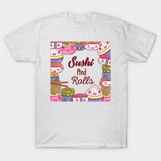 sushi and rolls T-Shirt by Nikoleart